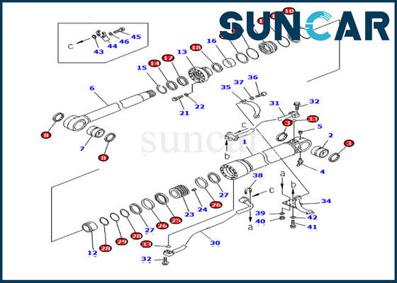 kaufen 707-99-58140 Dichtungs-Ausrüstung Boom-Zylinder-Reparatur-Dichtungs-Kit Oil Resistances PC300LC-6 KOMATSU online manufacture