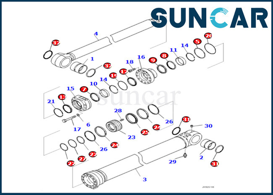 kaufen Boom-Zylinder, der Kit Komatsu 7219802600 721-98-02600 für PC360LCI-11 PC390LCI-11 versiegelt online manufacture