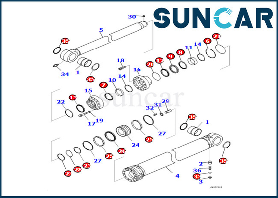 kaufen KOMATSU-Arm-Zylinder-Reparatur-Dichtungs-Ausrüstung 7219801981 721-98-01981 für PC360LCI-11 PC390LCI-11 online manufacture