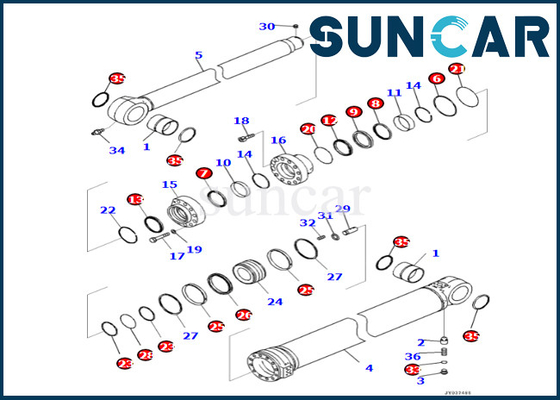 kaufen Arm-Zylinder-Reparatur-Dichtungs-Ausrüstung der Arm-Rollsiegel-Ausrüstungs-7219801980 721-98-01980 KOMATSU der Sitz-PC360LCI-11 online manufacture