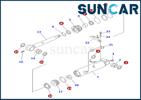 kaufen 707-98-24180 hochwertige Offsetreparatur-Robbe Kit For PC38UU-2 KOMATSU des zylinder-7079824180 online manufacture