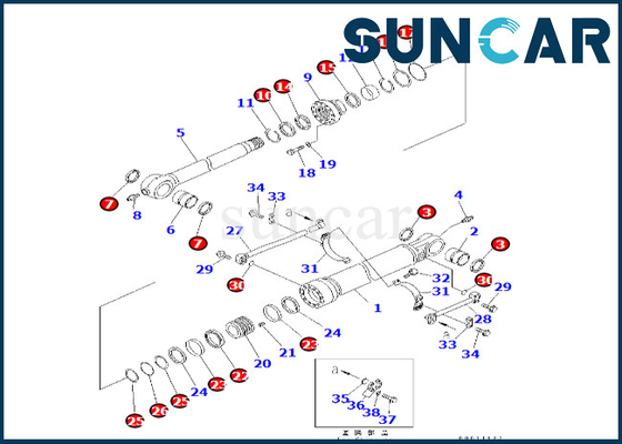 kaufen Eimer-Rollsiegel-Ausrüstung 707-99-66240 7079966240 KOMATSU für PC400-7 PC300LL-7E0 PC350LL-7E0 online manufacture
