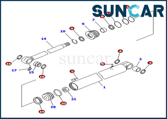 kaufen Boom-Schwingen-Zylinder-Service Kit Fits For PC30MR-3 PC30MR-2 KOMATSU der Verschleißfestigkeits-707-98-23180 online manufacture