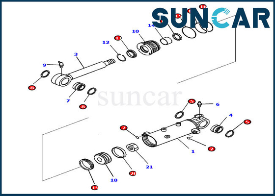 kaufen 707-98-22930 Blatt-Rollsiegel Kit Service Kit Parts Fits KOMATSU PC30MR-3 PC30MR-5 PC27MR-3 online manufacture