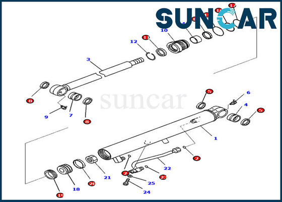 kaufen Eimer-Dichtungs-Reparatur Kit Hydraulic Cylinder des Bagger-PC35MR-3 PC30MR-3 707-98-14920 KOMATSU online manufacture