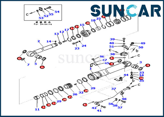 kaufen 707-99-72080 Service-Ausrüstungen Dichtungs-Kit Arm Cylinder Repair Kits KOMATSU PC360LC-10 PC390LC-10 online manufacture