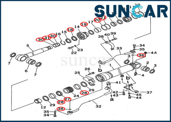 kaufen 707-99-67125 Dichtungs-Ausrüstung der Boom-Ersatz-Zylinder-Service-Ausrüstungs-7079967125 PC400-5D PC400-6C KOMATSU online manufacture