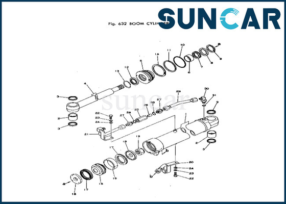 kaufen 20T-63-56101 20T6356101 Boom-Zylinder, der Boom-Zylinder-Service-Ausrüstung Kit Komatsu Fors PC40-1 versiegelt online manufacture