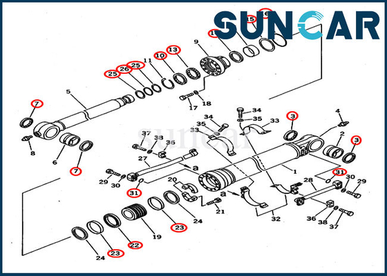 kaufen 707-99-67015 Bagger Service Kit Bucket Cylinder For Backhoe KOMATSU PC400-5D PC400-6C online manufacture