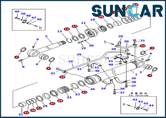 kaufen 707-99-67300 7079967300 Überseeversion KOMATSU Boom-Zylinder-Service-Kit Fors PC450LC-6 PC450-6 online manufacture