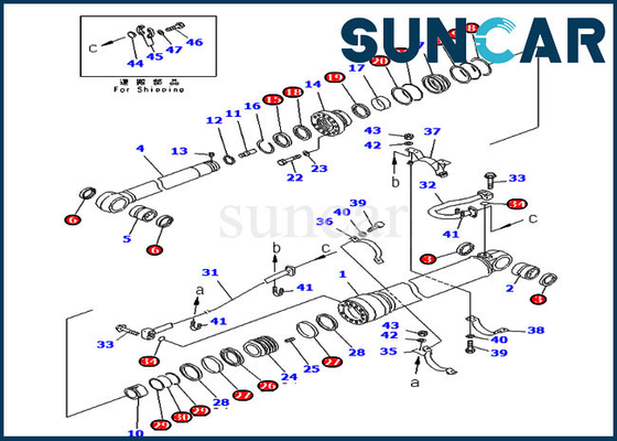 kaufen 707-99-69525 7079969525 Hochleistungsboom Arm-Zylinder-Service-Kit Fors PC400-6C PC400LC-6Z KOMATSU online manufacture