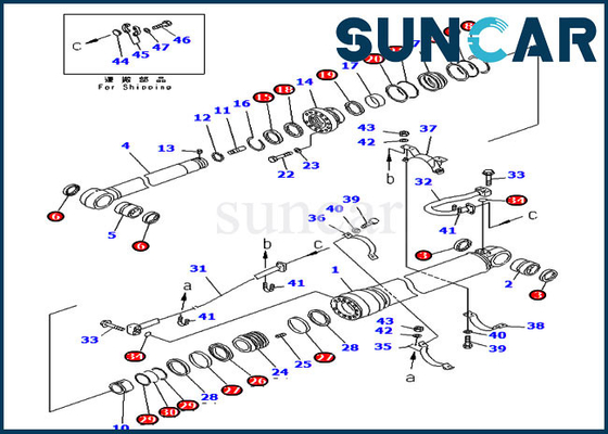 kaufen 707-99-68565 glich Arm-Reparatur-Dichtung Kit Hydraulic Cylinder Fits For Boom PC400LC-7 PC400-7 KOMATSU aus online manufacture