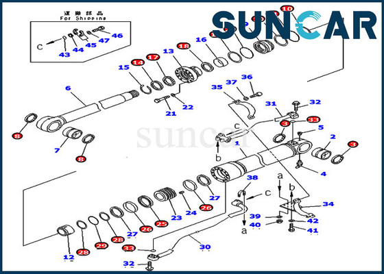 kaufen PC400-6C PC400LC-6Z KOMATSU 707-99-67305 7079967305 Bagger Boom Service Kit Hydraulic Cylinder online manufacture