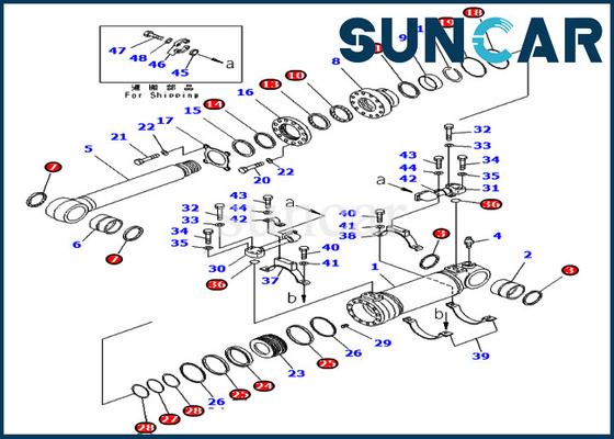 kaufen Unteres versiegelnde Kit Hydraulic Cylinder For Loader PC400-7 PC400LC-7 KOMATSU Ausrüstung des Dump-707-99-47820 online manufacture