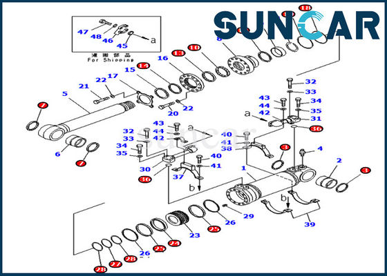 kaufen 707-99-47821 7079947821 untere Reparatur-Sets Dump-Rollsiegel-Kit Wear Resistances PC400-7 PC400LC-7 KOMATSU online manufacture