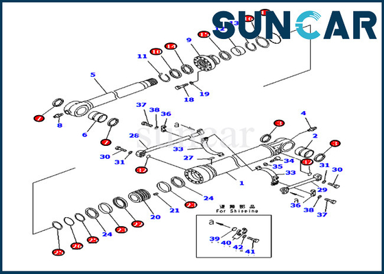 kaufen 707-99-66260 Zylinder-KOMATSU Eimer-Service-Kit Fits Fors PC400-7 PC400LC-7 Hydrauliköl-Dichtungs-Ausrüstung online manufacture