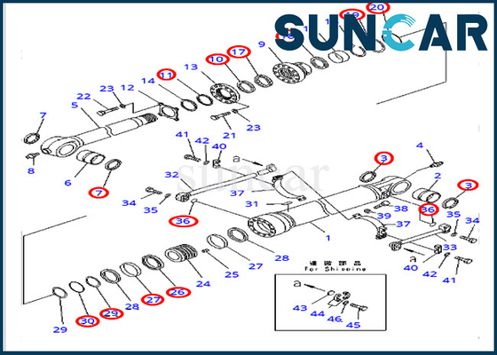 kaufen Eimer-Rollsiegel-Reparatur-Set 707-99-65220 für PC400-7 PC400LC-7 KOMATSU Bagger Heavy Equipment online manufacture