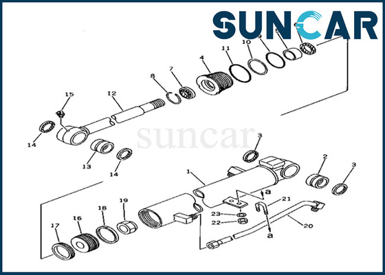 kaufen Eimer-Zylinder, der Eimer-Zylinder-Reparatur Kit Fits PC40-6 Kit Komatsus 20T-63-02080 20T6302080 versiegelt online manufacture