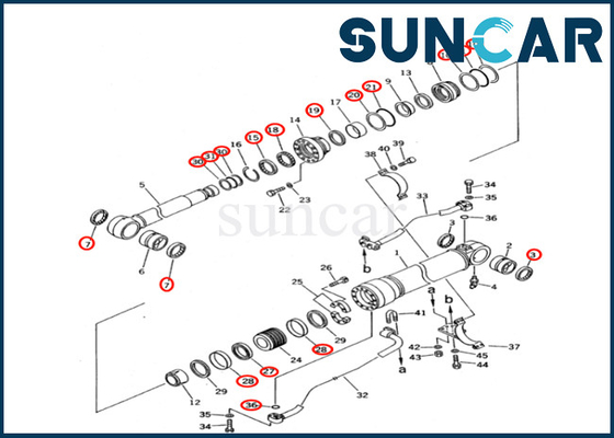 kaufen Rollsiegel Kit Fits PC400 PC400-5 PC400-5C PC400LC KOMATSU 7079967121 Boom-707-99-67121 online manufacture
