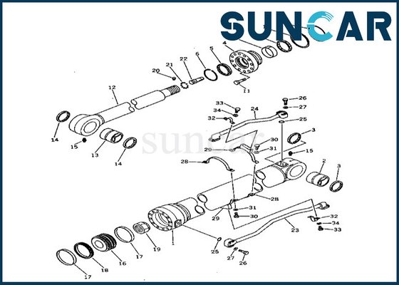 kaufen Arm-Rollsiegel Kit Komatsu 2086364101 208-63-64101 für PC400-3 PC400LC-3 Arm-Zylinder-Ersatz-Ausrüstung online manufacture