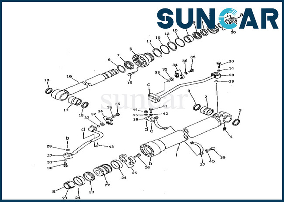 kaufen Boom-Rollsiegel-Reparatur-Set 208-63-52100 2086352100 Boom-Rollsiegel-Ausrüstung für PC400-3 PC400LC-3 KOMATSU online manufacture