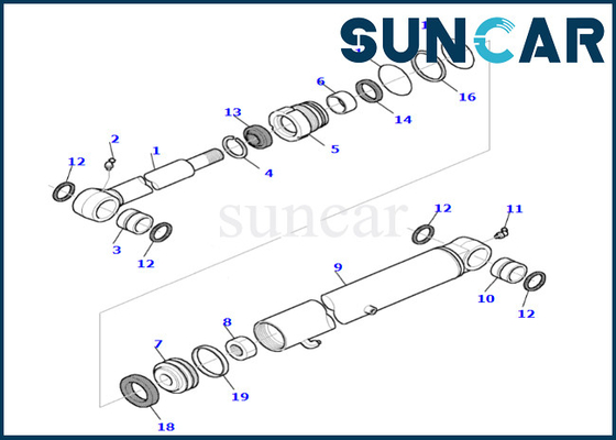 kaufen Hochwertige 878000660 Eimer-Zylinder-Reparatur-Dichtungs-Ausrüstung Eimer-Rollsiegel-Kit Fitss PC45R-8 online manufacture