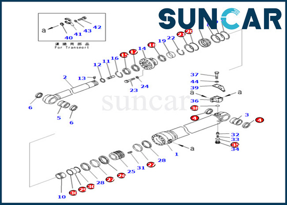 kaufen 707-99-69590 7079969590 Arm-Zylinder-Reparatur-Set Arm-Rollsiegel-Kit Fors PC490LC-10 PC490-10 KOMATSU online manufacture