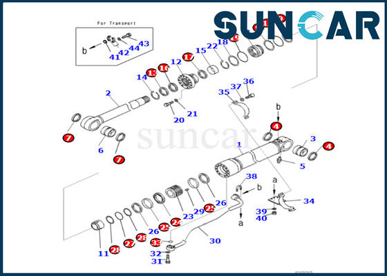 kaufen KOMATSU 721-98-00130 7219800130 Boom-Zylinder-Dichtungs-Ausrüstung Boom-Rollsiegel-Kit Fitss PC490LC-11 PC490LCI-11 online manufacture