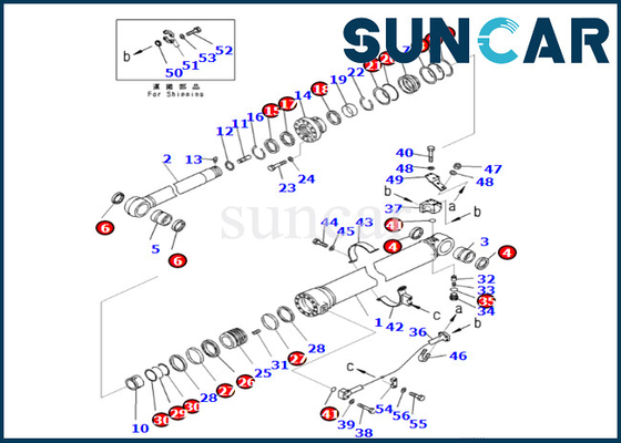 kaufen Arm-Rollsiegel-Ausrüstung 721-98-00140 7219800140 Arm-Zylinder, der Kit Komatsu For PC490LC-11 PC490-11 versiegelt online manufacture