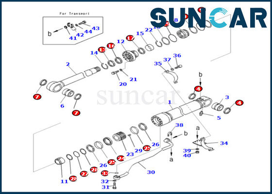 kaufen Boom-Rollsiegel-Ausrüstung 721-98-00560 7219800560 für PC490LC-10 PC490HRD-11E0 KOMATSU Boom-Rollsiegel-Reparatur-Set online manufacture