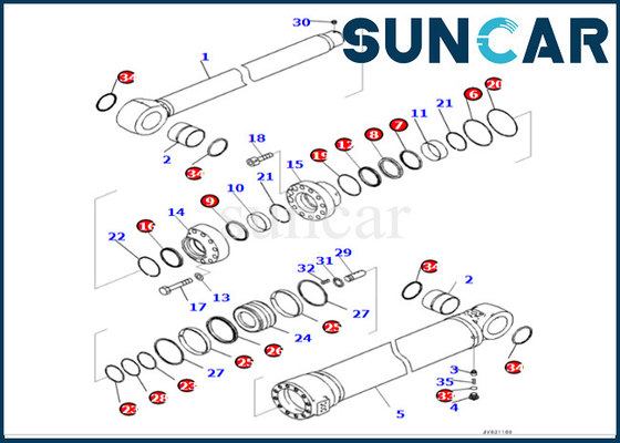 kaufen KOMATSU-Arm-Rollsiegel-Ausrüstungs-Arm-Rollsiegel-Reparatur-Set 721-98-01750 7219801750 PC490LCI-11 online manufacture