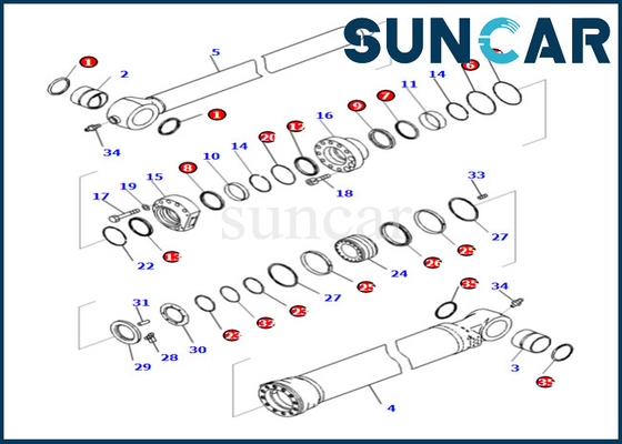 kaufen Eimer-Rollsiegel Kit Komatsu 721-98-01740 721-98-01740 für Zylinder-Reparatur-Set des Eimer-PC490LCI-11 online manufacture