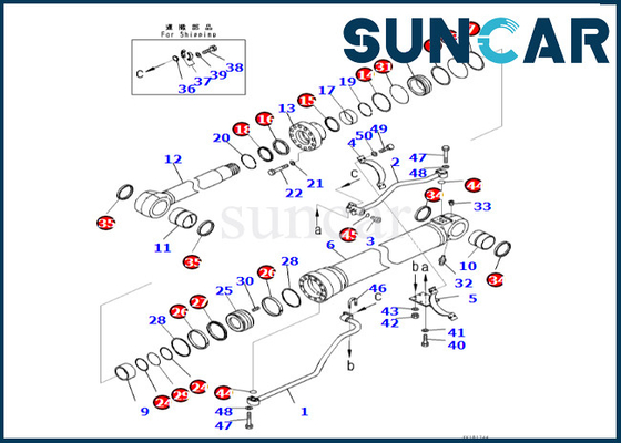 kaufen Boom-Rollsiegel Kit For PC500LC-10R PC500LC-10M0 des Boom-Zylinder-Reparatur-Set-721-98-03990 7219803990 KOMATSU online manufacture