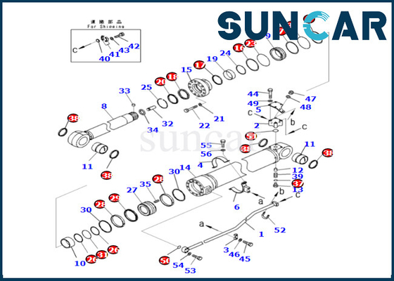 kaufen 721-98-04000 7219804000 Arm-Zylinder-Reparatur-Set Arm-Rollsiegel-Kit Fitss PC500LC-10R PC500LC-10M0 KOMATSU online manufacture