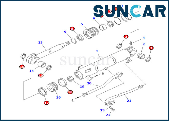 kaufen 707-98-34180 7079834180 Boom-Rollsiegel Kit Boom Cylinder Replacement Kit für PC50UUM-2 PC58SF-1 KOMATSU online manufacture