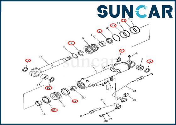 kaufen Hochwertige 707-98-34120 7079834120 für PC50UU-2 PC50UU-1 Boom-Rollsiegel Kit Komatsu online manufacture