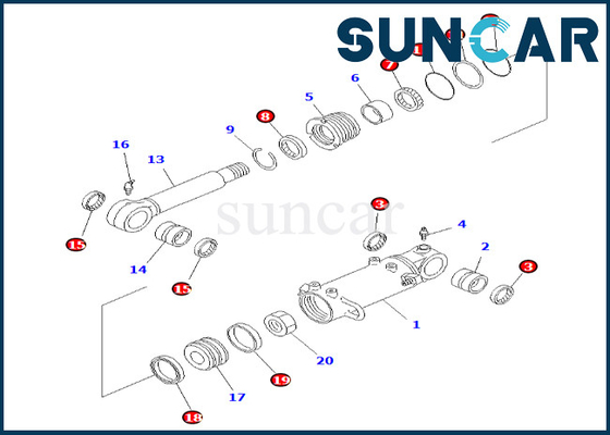 kaufen 707-98-35520 7079835520 Blatt-Zylinder-Reparatur-Set Blatt-Rollsiegel-Kit Fitss PC50UU-2 KOMATSU online manufacture