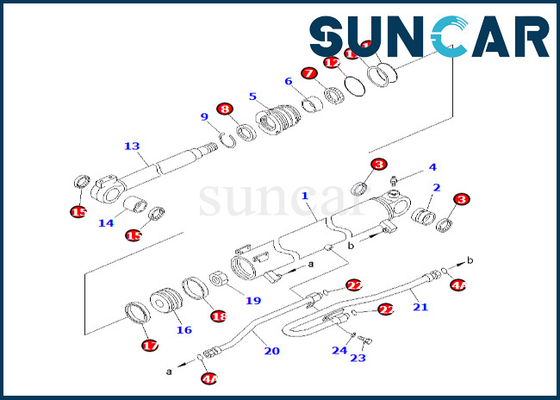 kaufen Hochwertiges 707-98-30700 7079830700 Boom-Zylinder-Service-Ausrüstung Boom-Rollsiegel-Kit Fors PC58UU-3 KOMATSU online manufacture