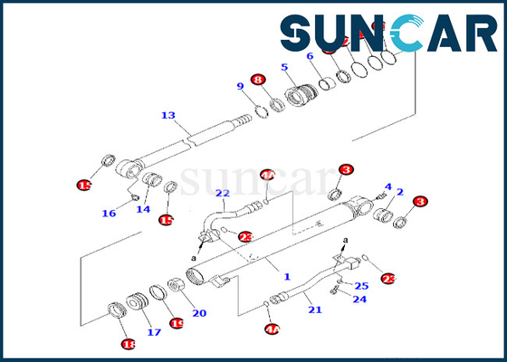 kaufen 707-98-25960 7079825960 Eimer-Zylinder-Dichtungs-Ausrüstung Eimer-Rollsiegel-Kit Fors PC58UU-3 KOMATSU online manufacture