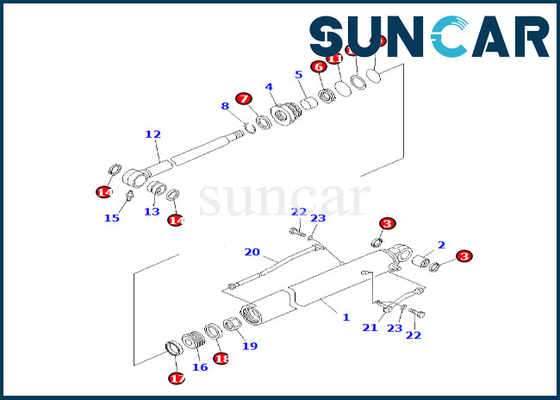 kaufen 707-98-26580 7079826580 für PC60-7 PC60-7S KOMATSU Arm-Rollsiegel Kit Bucket Cylinder Seal Kit online manufacture