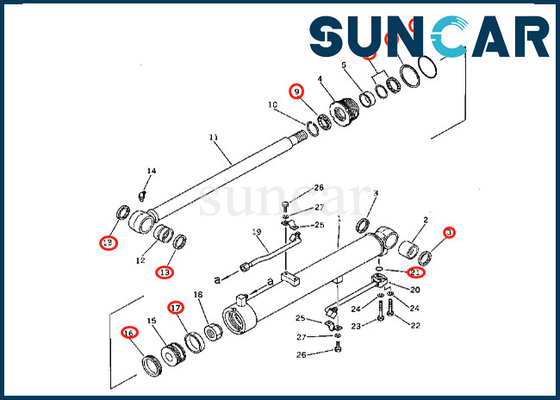 kaufen 201-63-46700 Rollsiegel-Kit Fors PC60-2 KOMATSU des Boom-201-63-46700 Boom-Zylinder-Reparatur-Set online manufacture