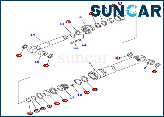 kaufen 707-99-68500 7079968500 Service-Ausrüstungen glichen Zylinder-Sitze für Modell-Bagger Seal Kit KOMATSU PC400LC-6Z aus online manufacture