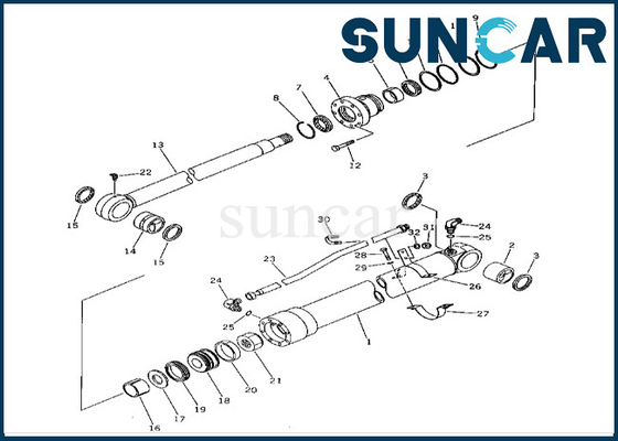 kaufen 201-63-02020 2016302020 Arm-Zylinder-Dichtungs-Ausrüstung KOMATSU-Arm-Rollsiegel-Kit Fors PC60-5 PC60L-5 online manufacture