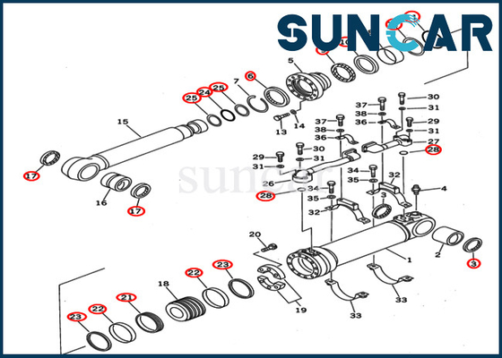 kaufen Ersatz-Service Kit Fits KOMATSU PC400ST-6 PC400ST-6LC der Boom-Zylinder-Öldichtungs-Ausrüstungs-707-99-67140 online manufacture