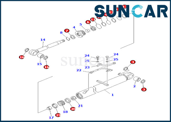 kaufen Rollsiegel Kit Komatsu Fits PC60-7 PC60-7S der Boom-Zylinder-Service-Ausrüstungs-7079836590 des Boom-707-98-36590 online manufacture