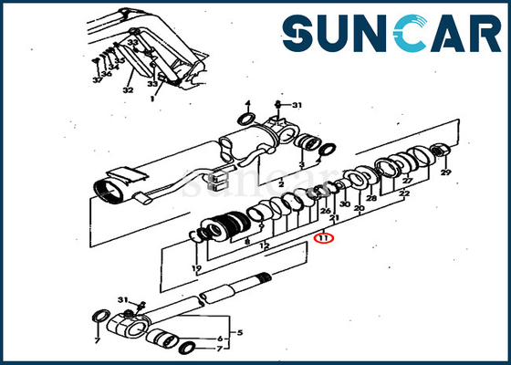 kaufen YM172164-72370 YM17216472370 Boom-Zylinder-Öldichtkits für PC40FR-1 PC40FR-2 Komatsu Innenteile online manufacture