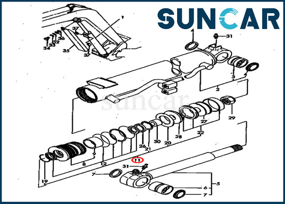 kaufen PC40FR-1 PC40FR-2 Rollsiegel-Reparatur-Set Bagger-Boom Service Kitss YM172164-72300 KOMATSU online manufacture