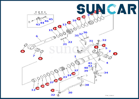 kaufen KOMATSU 707-99-68580 7079968580 Boom-Zylinder-Reparatur-Set Boom-Rollsiegel-Kit Fitss PC600LC-7 PC600LC-6A online manufacture