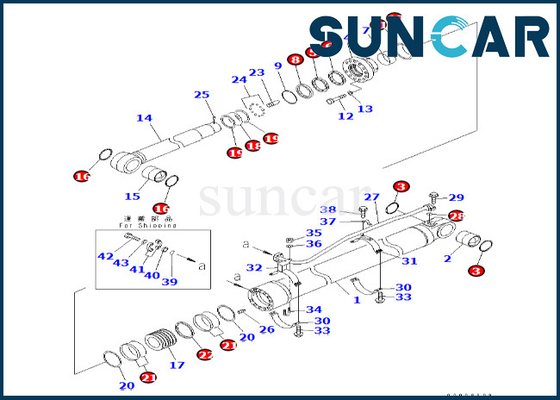 kaufen 707-99-77160 7079977160 Arm-Zylinder-Service-Ausrüstung Arm-Rollsiegel-Kit Komatsu Fors PC600LC-6A PC600-8 online manufacture