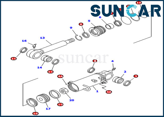 kaufen 707-98-32540 7079832540 innere Teile Blatt-Zylinder-Reparatur-Dichtungs-Kit Fors PC40MR-1 PC45MR-1 KOMATSU online manufacture